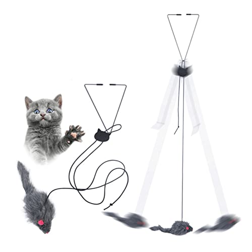 Jildouf Katzenspringspielzeug, Katzenspielzeug Maus – Hüpfende Maus, interaktives Spielzeug, springende Maus, Türbehänge mit Gummiband, Übungen, Spielen, Jagen, Hängen, Katzenspielzeug für Jildouf Katzenspringspielzeug, Katzenspielzeug Maus – Hüpfende Maus, interaktives Spielzeug, springende Maus, Türbehänge mit Gummiband, Übungen, Spielen, Jagen, Hängen, Katzenspielzeug für von Jildouf