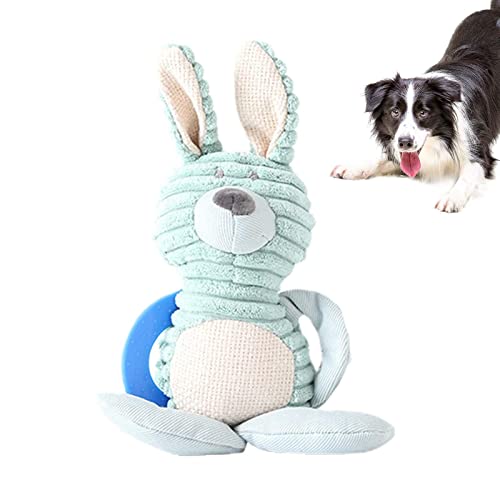 Jildouf Kauspielzeug für Welpen | Quietschendes Plüsch-Welpenkauspielzeug zum Zahnen – niedliches Kaninchen-Affen-Plüsch-Hundespielzeug zum Zahnen, Haustier-Training, Unterhaltung von Jildouf