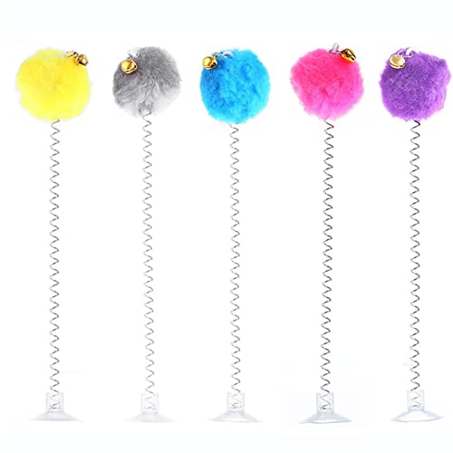 Jildouf Lustiger Katzenstab, Katzenspielzeug mit Federn, interaktives Katzenspielzeug mit Super-Saugnapf, Springy Cat Wand Toys Cat Spring String Toy Jildouf Lustiger Katzenstab, Katzenspielzeug mit Federn, interaktives Katzenspielzeug mit Super-Saugnapf, Springy Cat Wand Toys Cat Spring String Toy von Jildouf