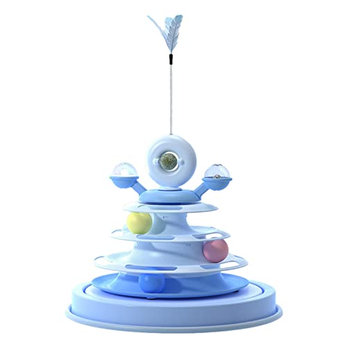 Jildouf Turntable Ball Katzenspielzeug,360 ° drehbarer Cat-Drehtellerball - 4-stufiges Windmühlen-Katzenspielzeug mit Katzenfeder-Teasern und Katzenminze für Katzeninteraktionsspielzeug Jildouf Turntable Ball Katzenspielzeug,360 ° drehbarer Cat-Drehtellerball - 4-stufiges Windmühlen-Katzenspielzeug mit Katzenfeder-Teasern und Katzenminze für Katzeninteraktionsspielzeug von Jildouf