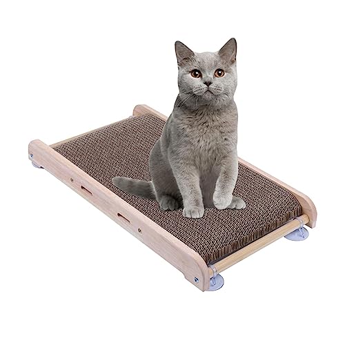 Katzenkratzer für Wand | Saugnapf Holz Katzenkratzbrett mit Wellpappmatte - Katzenwand Kratzbaum, Wandhalterung Katzenkratzer, Holz Katzenkratzbrett für Couch Protector Jildouf Katzenkratzer für Wand | Saugnapf Holz Katzenkratzbrett mit Wellpappmatte - Katzenwand Kratzbaum, Wandhalterung Katzenkratzer, Holz Katzenkratzbrett für Couch Protector Jildouf von Jildouf