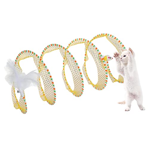 Tunnel für Katzen | Pet S Shape Teasing Feather Faltbare Tube - Interaktives Kitten Tube zum Trainieren, S-förmiges Anti-Kratz-Spielzeug für Haustiere zum Erkunden Jildouf von Jildouf