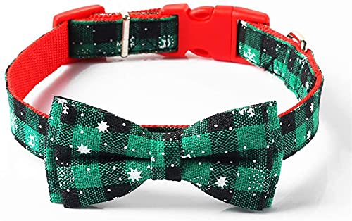 Jilibaba Katzenhalsband, Weihnachtsmotiv, Schnellverschluss, für Katzen, Welpen (M-Grün) von Jilibaba