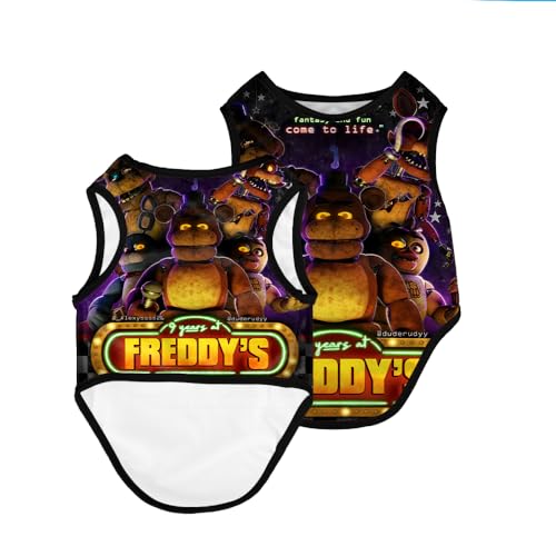 Jilijia FNAF Dog Costume Five Nights Game Pet Clothes Summer Clothes Cool Vest Cute Cartoon Costumes Jumpers Clothes for Small Medium Large Dogs von Jilijia