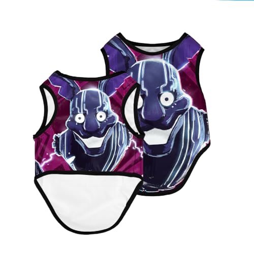 Jilijia FNAF Dog Costume Five Nights Game Pet Clothes Summer Clothes Cool Vest Cute Cartoon Costumes Jumpers Clothes for Small Medium Large Dogs von Jilijia