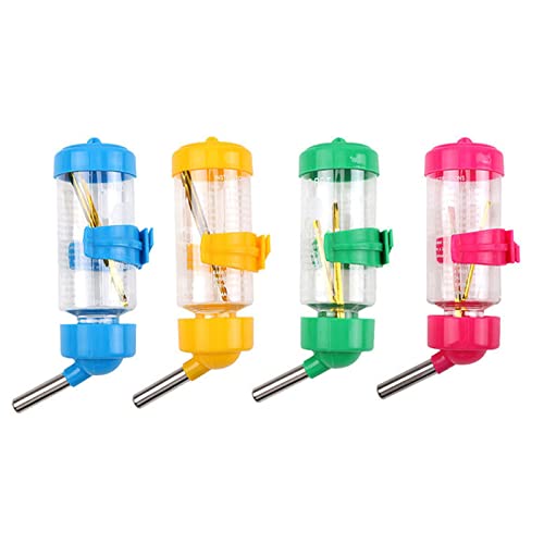 Trinkflasche Kaninchen mit Halterung, 4 Stück Kaninchen Wasser Flaschen, 80ml Hasen Trinkflasche, Hängende Haustiere Wasserflaschen für Hamster, Meerschweinchen, Eichhörnchen, Kleintiere von Jilskl