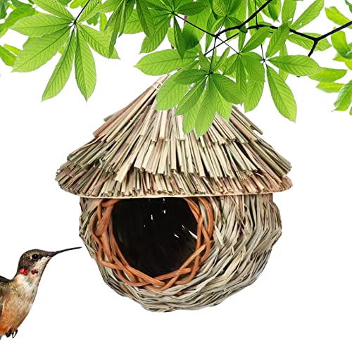 Hängendes Kolibri-Haus | Handgewebtes Kolibri-Nest für draußen,Vogelnest für den Außenbereich, ökologische Vogelhäuschen, Vogelschutzbucht für Gartenfenster, Heimdekoration im Freien Jimtuze von Jimtuze