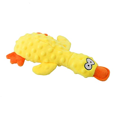 Jimtuze Gefüllte Ente Hundespielzeug - Spielzeug für Haustiere mit Mehreren Haustieren | Keep Mouth Clean Squeak Pet Toy Yellow Duck Interaktives Spiel für kleine mittelgroße Hunderassen von Jimtuze