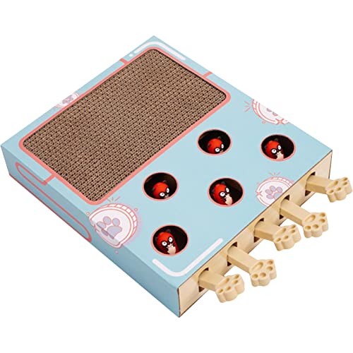 Kratzbrett für Katzen | Whack-a-Mole Katzenspielzeug mit Kratzbrett | Interaktives 3-in-1-Spielzeug für Kätzchen lindert Langeweile und trainiert von Jimtuze