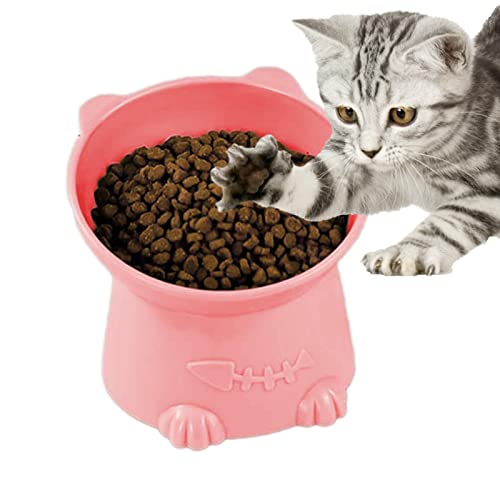Schräge Katzenschale | Katzenförmiger, sauberer, um 15 Grad geneigter Napf für Hunde und Katzen - Katzenfutternapf Kitty Bowl Gekippter erhöhter Katzenwassernapf Haustierbedarf Erhöhter Jimtuze von Jimtuze