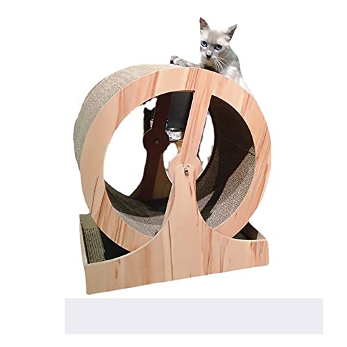 JinKeHong Katzenlaufrad, Massivholz Laufband mit gewelltem Katzenkratzbrett überzogen, Zwei in Eins Schlankheits und Krallenschleifen, geeignet für Fitness und Gewichtsverlust, Verdauungsstörungen von JinKeHong