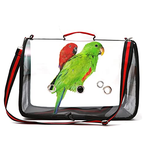 JinKeHong Leichter Vogelträger, transparent und atmungsaktiv, 360° Sightseeing Outdoor Vogel Reiserucksack mit stehender Sitzstange, geeignet für kleine und mittelgroße Papageientiere und Vogel von JinKeHong