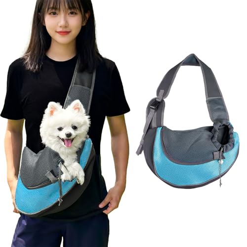 Hundetragetasche, Hundetasche, Verstellbare Tragetasche Hund, Haustier Umhängetasche Transporttasche für Haustiere, Hunde Tragetaschen Tragetücher für Outdoor Reisen (Blau) von Jinfanshurich