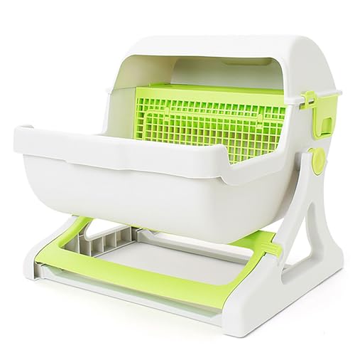Halbautomatisches Katzenklo, Selbstreinigende Katzentoilette Groß, Einfach zu Reinigen mit Kippschaufel, Offener Deckel für Wohnung, Innen- und Außenbereich(B) von JingNian