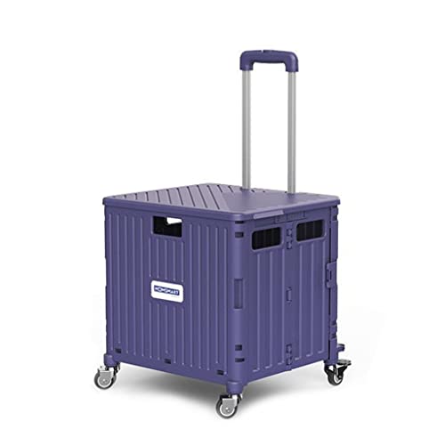 Haustier-Kinderwagen Faltbarer Einkaufswagen Haushalts-Kinderwagen Ausflugs-Kinderwagen Trolley-Kasten-Kinderwagen (Color : Purple, Size : 37 * 33 * 100cm) von JingYi Store