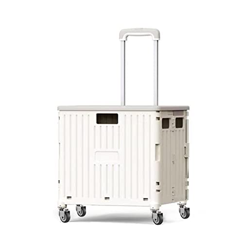 Haustier-Kinderwagen Faltbarer Einkaufswagen Haushalts-Kinderwagen Ausflugs-Kinderwagen Trolley-Kasten-Kinderwagen (Color : White, Size : 37 * 33 * 100cm) von JingYi Store