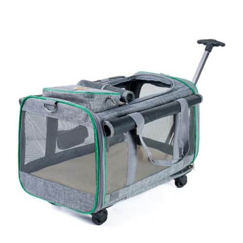 Haustier-Trolley-Box Große Katzentasche Atmungsaktive Handtasche Katzenkäfig Im Freien Tragbare Haustiertasche (Color : Gray, Size : 30 * 50 * 33cm) von JingYi Store