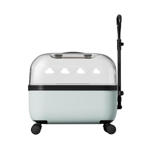 JingYi Store Haustier-Trolley-Box Große Katzentasche Ausflug-Katzentasche Tragbarer Haustier-Kinderwagen Hunde-Ausflug-Trolley-Box (Color : Blue, Size : 52 * 40 * 48cm) von JingYi Store