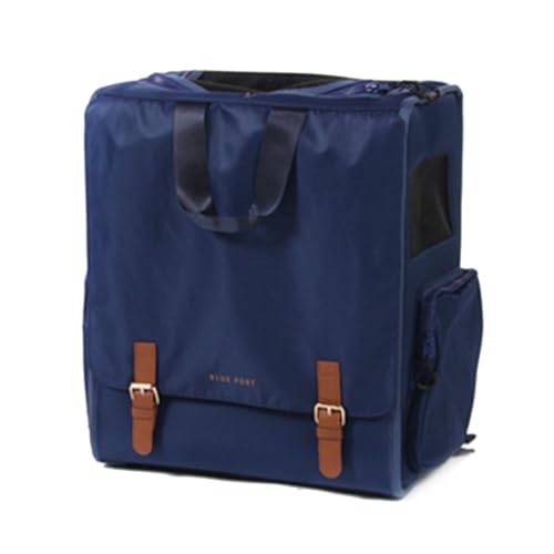 Haustierrucksack Ausflugshaustiertasche Tragbare Umhängetasche Faltbarer Haustierrucksack Outdoor-Katzentasche (Color : Blue, Size : 38 * 23 * 42cm) von JingYi Store