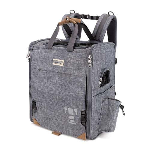 Haustierrucksack Katzen-Outdoor-Rucksack Tragbarer Rucksack Outdoor-Rucksack Haustier-Falttasche (Color : Gray, Size : 34 * 24 * 41cm) von JingYi Store