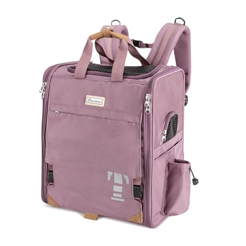 Haustierrucksack Katzen-Outdoor-Rucksack Tragbarer Rucksack Outdoor-Rucksack Haustier-Falttasche (Color : Purple, Size : 34 * 24 * 41cm) von JingYi Store