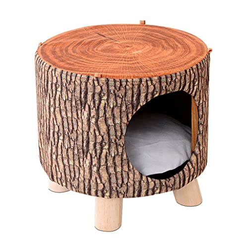 Katzenstreuhocker Für Den Innenbereich Geschlossene Katzenstreu Katzenbett Vier-Jahreszeiten-Haustierstreu(Color:Brown) von JingYi Store