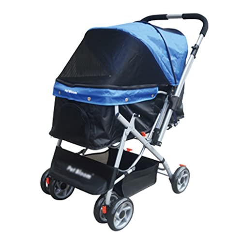 Kinderwagen Für Haustiere Kinderwagen Für Katzen Und Hunde Leichte Kinderwagen Faltbare Kinderwagen Große Haustierkörbe (Color : Blue, Size : 70 * 48 * 93cm) von JingYi Store