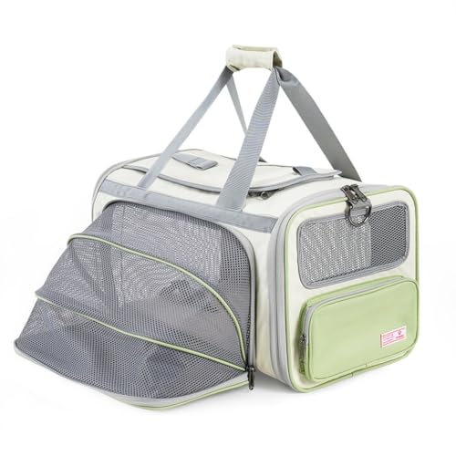 Modische Haustiertasche Tragbarer Katzenrucksack Haustier-Luftfahrttasche Atmungsaktiver Rucksack Ausflugskatzentasche (Color : White, Size : 43 * 27 * 27cm) von JingYi Store