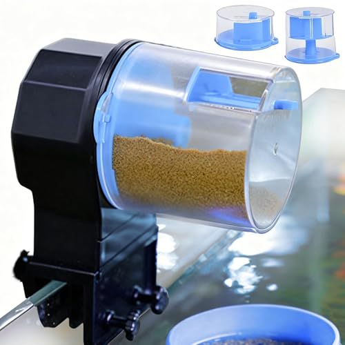 Automatische Fischfütterung Für Aquarium - Batteriebetriebener Futterspender Mit Timer - Automatische Futterautomaten,Für Aquarium Urlaub Zuhause Haustierhandlung Betta Schildkröte von Jingmiger