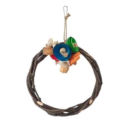 Buntes Kletterspielzeug für Barsche, Zubehör für Vogelschaukeln - Schaukelspielzeug aus Naturholz - Bissfestes Vogelschaukel-Vogelkäfigzubehör für Nymphensittiche, Kakadus, Sittiche Buntes Kletterspielzeug für Barsche, Zubehör für Vogelschaukeln - Schaukelspielzeug aus Naturholz - Bissfestes Vogelschaukel-Vogelkäfigzubehör für Nymphensittiche, Kakadus, Sittiche von Jingmiger