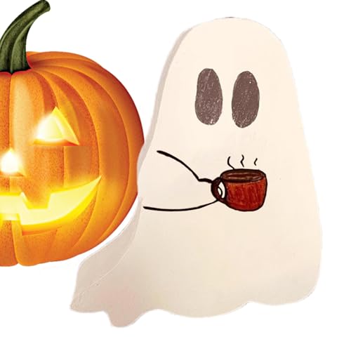 Geisterdekorationen aus Holz, Halloween-Dekoration, Geisterdekoration aus Holz, Dekoration für den Innenbereich, Halloween-Dekoration, Geisterzeichen, Innendekoration, mehrstufiges Tablett, für den von Jingmiger