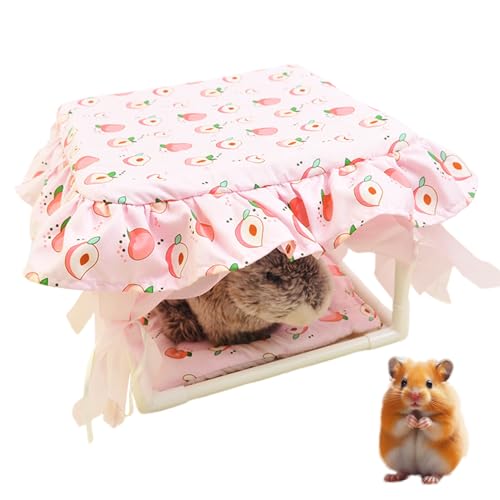 Hamster Hütte Zuhause - Plüsch Igel Wohnhaus Hamsterhaus | Kuscheliger Vorhang Tür Unterschlupf Für Hamster Rennmäuse Kaninchen Chinchilla Einstreu Spielzimmer Kleine Haustiere von Jingmiger