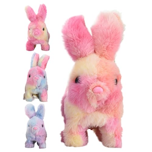 Hoping Bunny Toy, Electronic Hoping | Weiche Plüsch elektrische Kaninchenfigur,Wackelnde Ohren hüpfen n interaktiver elektronischer Haustier für Freude und Entspannung für Tochter, von Jingmiger