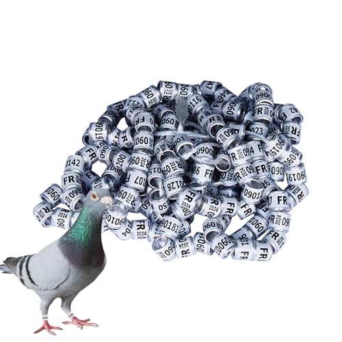 Jingmiger 50 X Taubenringe Für Beine, Vogelbeinbänder 2025, Vogelfußringe, Ringe Zur Identifizierung Von Tauben, Pegeon-Zubehör, Für Rennen, Küken, Ente von Jingmiger
