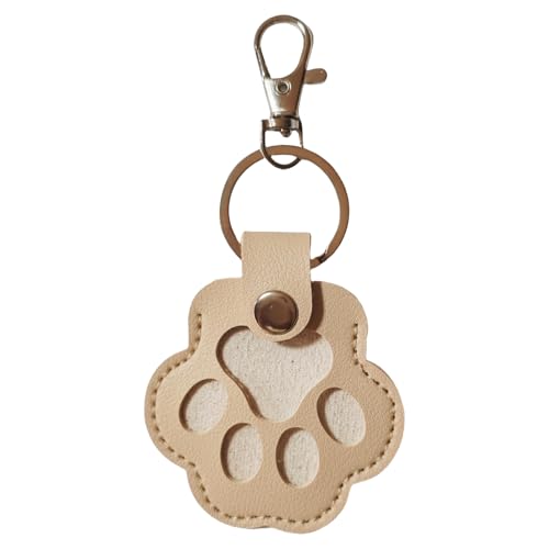 Schlüsselanhänger für Tierhaare, PU Leder Pfotenabdruck Tier Gedenk Schlüsselanhänger mit Druckknopf, Katzenhaar Hundehaar Sammler, Aufbewahrungsbox für Tierhaare, Geschenk für Hundeliebhaber Schlüsselanhänger für Tierhaare, PU Leder Pfotenabdruck Tier Gedenk Schlüsselanhänger mit Druckknopf, Katzenhaar Hundehaar Sammler, Aufbewahrungsbox für Tierhaare, Geschenk für Hundeliebhaber von Jingyash