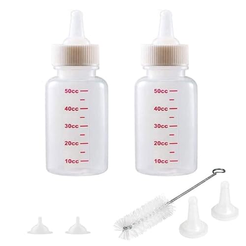 YULIAO Fläschchen Set für Haustiere, 2 Stücke Aufzuchtflasche, Kleine Hunde Milch Feeder, Futterflasche für Welpen, Fütterungswerkzeug für kleine Haustiere für Kätzchen und Welpen von YULIAO