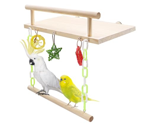 Jinkoozz Große Vogelstange Ständer Spielzeug, Vogelschaukel Spielzeug, Natürliche Holz Papagei Sitzstange Plattform, Kleintiere Käfig Zubehör, Geeignet für Papageien, Sittiche, Nymphensittiche, Jinkoozz Große Vogelstange Ständer Spielzeug, Vogelschaukel Spielzeug, Natürliche Holz Papagei Sitzstange Plattform, Kleintiere Käfig Zubehör, Geeignet für Papageien, Sittiche, Nymphensittiche, von Jinkoozz