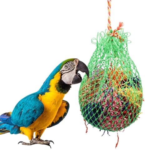 Jinkoozz Großer Vogelhäcksler Ball Spielzeug, hängende Papagei Futtersuche Shredding Spielzeug, Vogelkäfig Zubehör, geeignet für Vögel, Papageien, Sittiche, Nymphensittiche, Liebesvögel, 25,4 cm von Jinkoozz