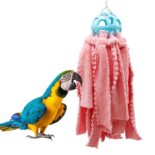 Jinkoozz Vogelkauspielzeug, hängendes Papageien-Zerkleinern von Baumwollspielzeugen, Vogelkäfig-Zubehör, geeignet für kleine bis große Vögel, Nymphensittiche, Sittiche, Lovebirds Conure Aras, von Jinkoozz