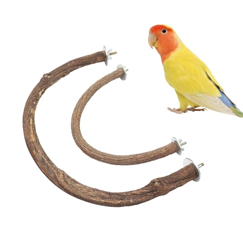 Vogelsitzstange, Naturholz, U-Form, Papageienständer, Vogelkäfig-Zubehör, geeignet für kleine bis mittelgroße Vögel, Sittiche, Nymphensittiche, Wellensittiche, Wellensittiche, Unzertrennliche, 2 Stück Vogelsitzstange, Naturholz, U-Form, Papageienständer, Vogelkäfig-Zubehör, geeignet für kleine bis mittelgroße Vögel, Sittiche, Nymphensittiche, Wellensittiche, Wellensittiche, Unzertrennliche, 2 Stück von Jinkoozz