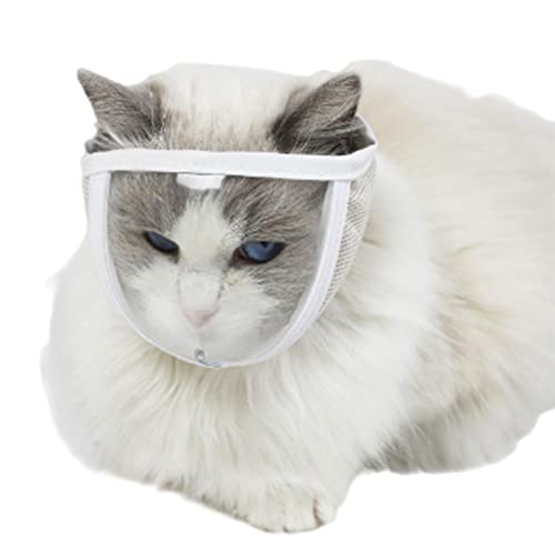 Jinmen Maulkorb für Katzen zur Fellpflege - Katzen-Mundschutz mit atmungsaktivem Mesh,Maulkorbpflege für Haustiere Verhindert das Beißen und Kauen von Katzen von Jinmen