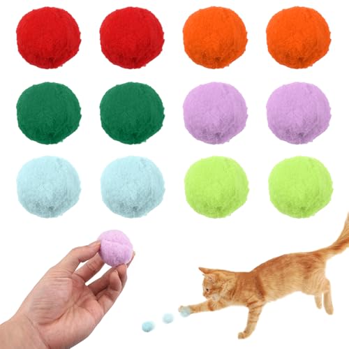 12 Stück Filzbälle für Katzen, 4 cm Katzenspielzeug Ball, Katzenbälle aus Filz, Filzbälle Katzen, Katzenspielzeug Bälle, Interaktives Katzenspielzeug Katzenball, für Hauskatzen, Innen (6 Farben) 12 Stück Filzbälle für Katzen, 4 cm Katzenspielzeug Ball, Katzenbälle aus Filz, Filzbälle Katzen, Katzenspielzeug Bälle, Interaktives Katzenspielzeug Katzenball, für Hauskatzen, Innen (6 Farben) von Jinsion