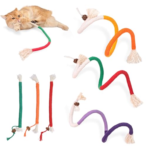 6 Stück Interaktives Katzenspielze Beißseil,20cm/70cm Katzenminze Spielzeug,Zahnreinigung Katzenspielzeug Seil,Katzenminze Stick,Kauspielzeug Katze Beißseil für Katzen Zahnpflege und Gegen Mundgeruch von Jinsion