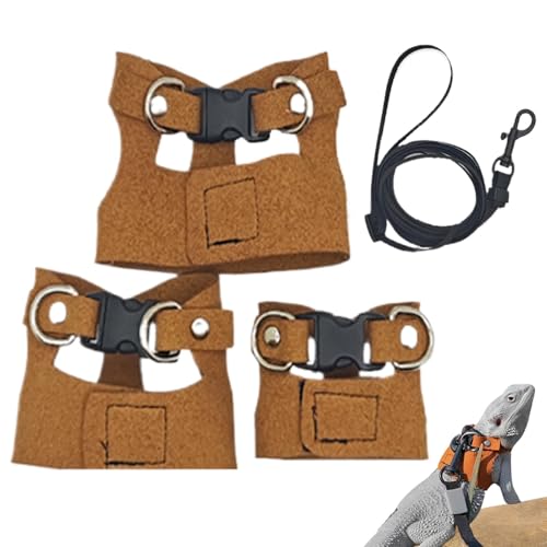Rettile Brust-Lätzchen für Kleintiere Kleidung mit Verstellbarem Geschirr mit Abschleppseil 3X Geschirr Wanderweste für Training Kleine Drachen Tiere Rettile Brust-Lätzchen für Kleintiere Kleidung mit Verstellbarem Geschirr mit Abschleppseil 3X Geschirr Wanderweste für Training Kleine Drachen Tiere von Jinyilwn