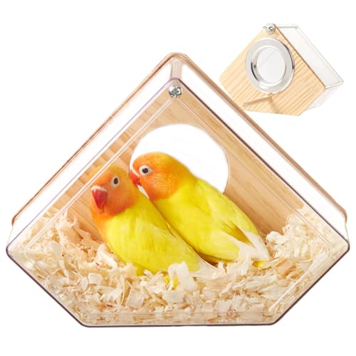 Sittich Nest Vogelbox | Nymphensittich Sittich Sittich Box Clear Voliere für Bluebird Wren Swallow Finch Outdoor mit Barsch Sittich Nest Vogelbox | Nymphensittich Sittich Sittich Box Clear Voliere für Bluebird Wren Swallow Finch Outdoor mit Barsch von Jinyilwn