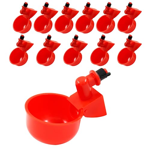 Jiozermi 12 Stück automatische Hühner-Wasserbecher, rotes Huhn, geeignet für Geflügeltränke für Küken, Enten, Gans, Truthahn und Hasen Jiozermi 12 Stück automatische Hühner-Wasserbecher, rotes Huhn, geeignet für Geflügeltränke für Küken, Enten, Gans, Truthahn und Hasen von Jiozermi