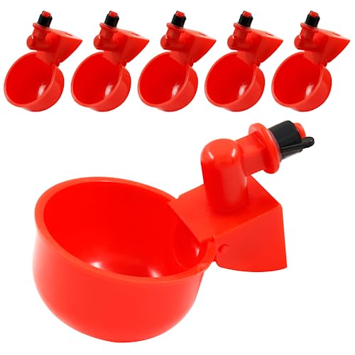 Jiozermi 6 Stück automatische Hühner-Wasserbecher, rotes Huhn, geeignet für Geflügeltränke für Küken, Enten, Gans, Truthahn und Hasen Jiozermi 6 Stück automatische Hühner-Wasserbecher, rotes Huhn, geeignet für Geflügeltränke für Küken, Enten, Gans, Truthahn und Hasen von Jiozermi