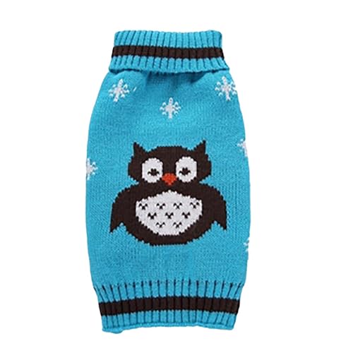 Bequemer Halloween-Strickpullover mit Kürbiskopf für Hunde. Warmer Wickel für den Winter. Perfekte Passform für kuschelige Teddywelpen. Katzenjacken (Blue, S) von Jipersuo