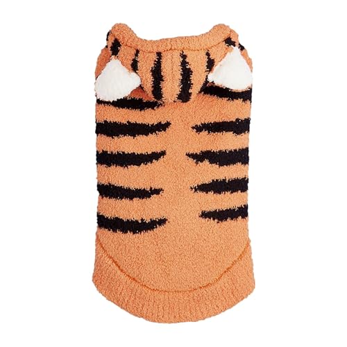 Gruseliges Halloween-Haustierkostüm mit Tigerohren, orangefarbenem Teddy, Sch.nauzer, Bi.chon, Fr.ise Katzentransformationen für verspielte Haustiere Tier Accessoires Bio (Orange, XL) von Jipersuo