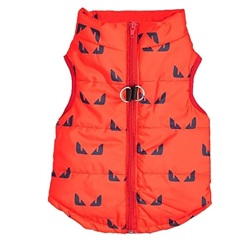 Halloween Haustier-Baumwolljacke Teddy & Pom Warme Weste mit Leinenhaken Leichter Mantel Hundemasken (Red, M) von Jipersuo
